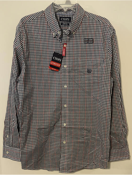 Chaps Other - Chaps Mens Large Blue Striped Full Button Long Sleeved Shirt NWT! A3297